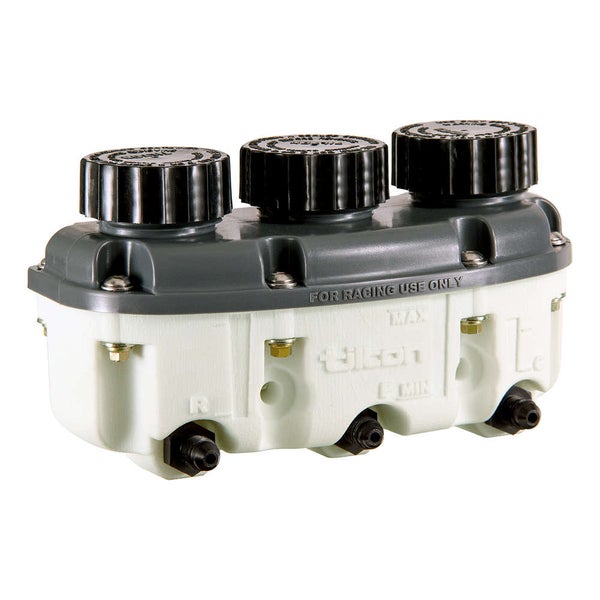 Tilton 3-Chamber Plastic Low Profile Brake Fluid Reservoir - AN4