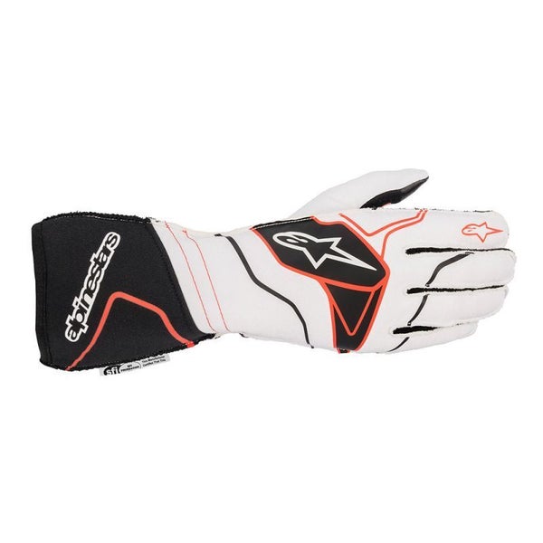 Alpinestars Tech-1 ZX V2 Racing Gloves - White/Black/Red - Size 10